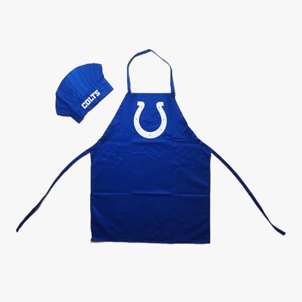New NFL Indianapolis Blue Colts Fan Chef Apron Hat
 Set Father’s day gift